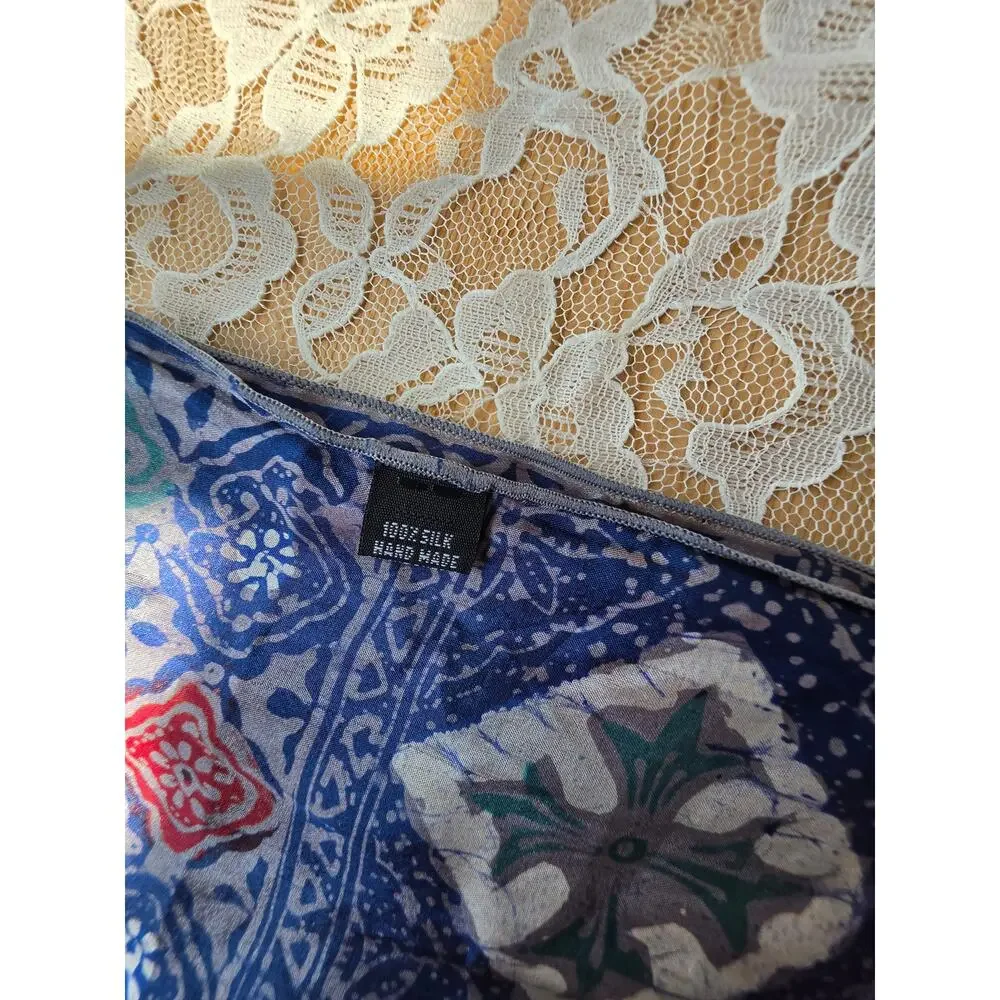 Ajrakh 100% Silk Scarf Hand-Block printed Handcrafted Soft One Size Art to Wear